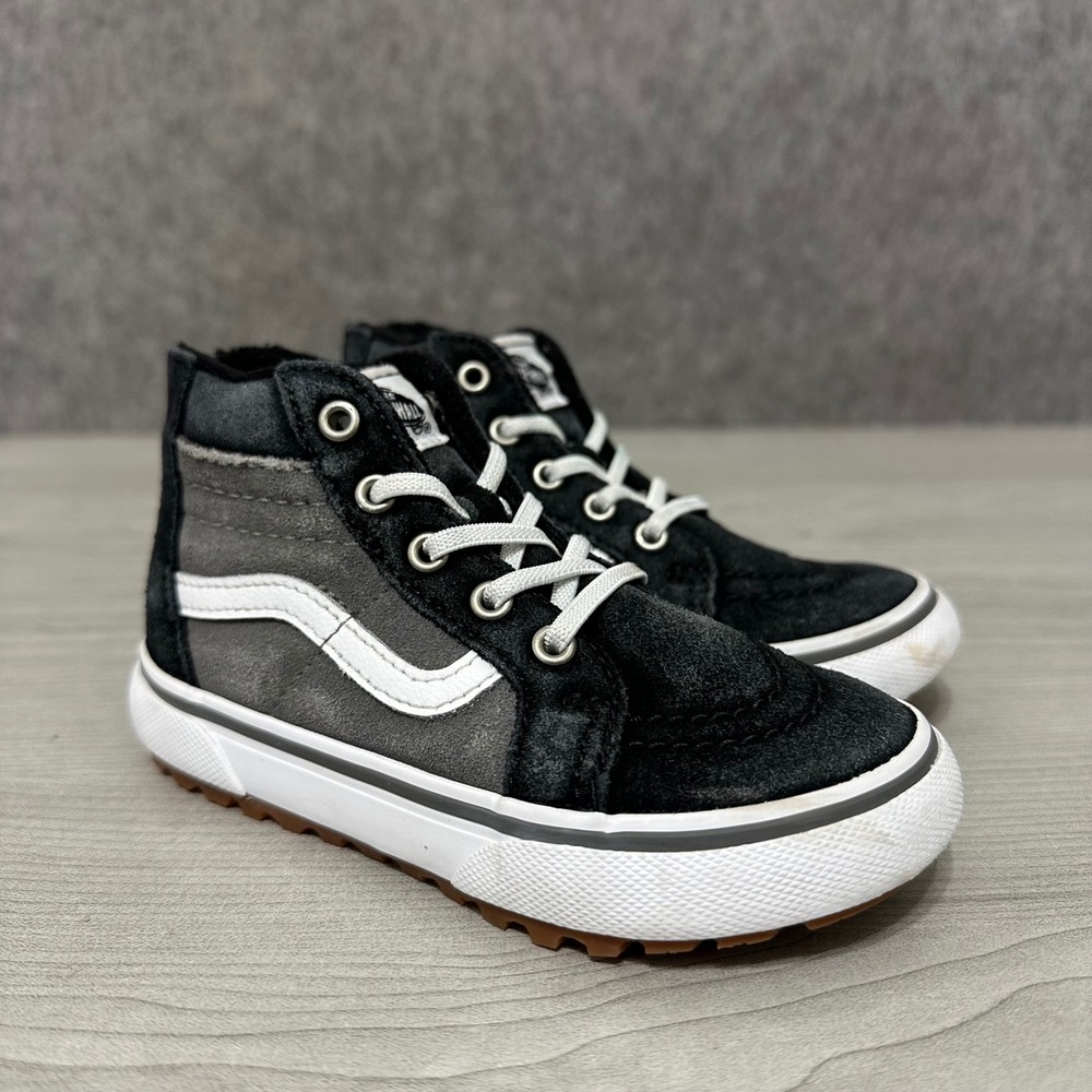 Vans‎ Sk8-Hi Zip MTE Toddler 8.5 Black Grey Cold Weather Suede High Top